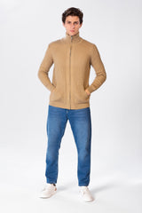 Men's Pullover With Zippers And Pockets With High Collar