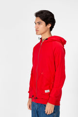 سويت شيرت رجالي بغطاء رأس وسحاب أمامي كامل وجيوب