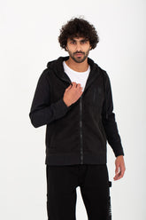 Men's Hooded Full Zipper Basic With Front & Side Pockets Padded Sweatshirt