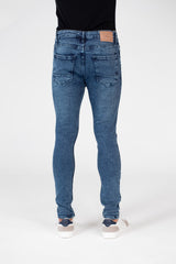 Men's Skinny Cutting Jeans Pants With Five Pockets And Badge Tomato In The Back