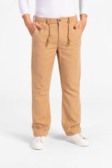 Men's Stylish Drawstring Waist Linen Pants With Pockets