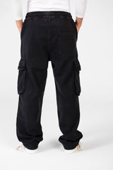 Men's Cargo Jeans Pants With Elastic Waist And Side Pockets