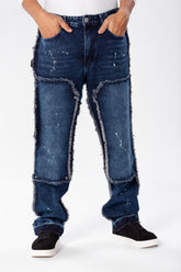 Men's Cargo Jeans Pants With A Modern Print And Cut