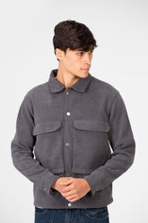 Men's Fur Padded Shirt With Front Pockets In High Quality Material