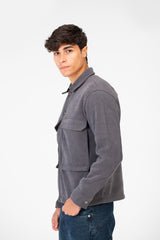 Men's Fur Padded Shirt With Front Pockets In High Quality Material