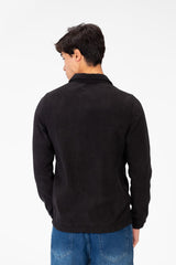 Men's Basic Fur Padded Shirt With Front Pockets And Long Sleeves