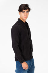 Men's Basic Fur Padded Shirt With Front Pockets And Long Sleeves