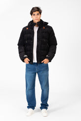 Men's Long Sleeved Velvet Hood Jacket