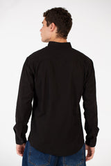 Men's Basic Slim Fit Long Sleeves Linen Shirt