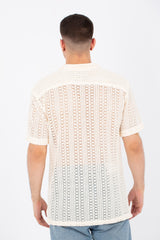 Mens Half Sleeved Slim Fit Transparent Trico Shirt With A New Trendy Cut