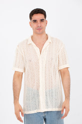 Mens Half Sleeved Slim Fit Transparent Trico Shirt With A New Trendy Cut