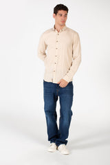 Men's Basic Linen Long Sleeve Shirt