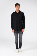Men's Basic Slim Fit Shirt With Long Sleeves In Linen Material