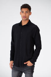Men's Basic Slim Fit Shirt With Long Sleeves In Linen Material