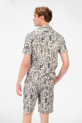 طقم ملابس طماطم رجالي، قميص نصف كم وشورت مطبوع بالكامل