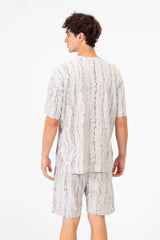 طقم ملابس رجالي مصنوع من قماش عالي الجودة قابل للتنفس يتكون من تي شيرت وشورت