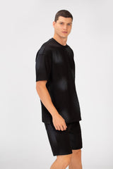 تي شيرت رجالي كاجوال بأكمام قصيرة وملابس قصيرة عادية