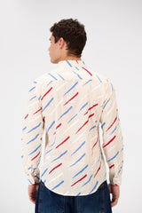 قميص جاكار رجالي مطبوع بقصّة Slim Fit