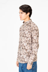 قميص جاكار رجالي بقصّة Slim Fit وأكمام طويلة