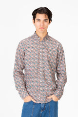 قميص رجالي من قماش البوبلين جاكار مطبوع بأكمام طويلة