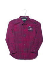 Boy's Regular Fit Cotton Shirt With Striped Details That Features A Unique Cut