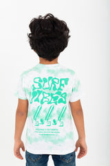 تي شيرت مطبوع للأولاد برقبة دائرية وأكمام قصيرة