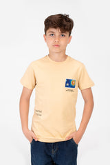 Boy's Graphic Print Crew Neck T-Shirt