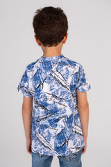 Boy's Full Printed Crew Neck Regular Fit Made Of Cotton T-shirt This Regular Fit Tee Is Perfect For Any Casual Occasion