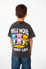 Boy's Tomato Summer Washed Oversized Round Neck Half Sleeve T-Shirt