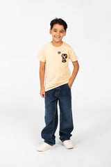 تي شيرت طماطم صيفي للأولاد بأكمام قصيرة ورقبة دائرية وطبعة أمامية