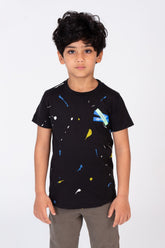 Boys T-shirt With A Round Neck And A Distinctive Print