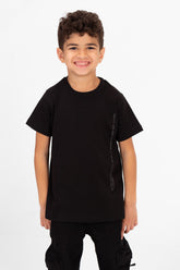 Boy's Crew Neck Basic T-Shirt with Text Print