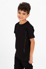 Boy's Crew Neck Basic T-Shirt with Text Print