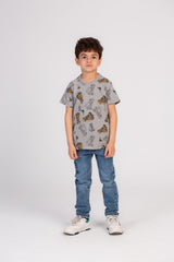 Boy's Full Cover Printed Colorful Regular Fit Comfort Cotton Eye Catching Prints T-shirt
