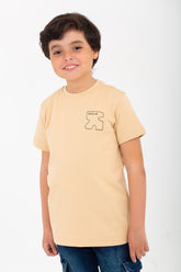 Boys' Half-Sleeve Crew-Neck T-shirt With Front And Back Print