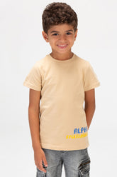 Boys Half Sleeve Round Printed T-shirt In Summer Melton Material