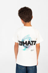 تي شيرت طماطم للأولاد بأكمام قصيرة ورقبة دائرية