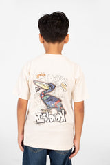 Boy's Oversized Printed Round Neck Half Sleeve Fashion T-Shirt