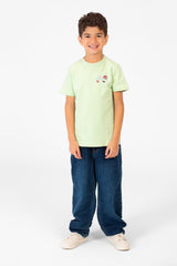 Boy's High Quality Milton Printed Short Sleeved Round Neck T-shirt