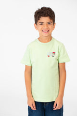 Boy's High Quality Milton Printed Short Sleeved Round Neck T-shirt