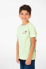 Boy's High Quality Milton Printed Short Sleeved Round Neck T-shirt