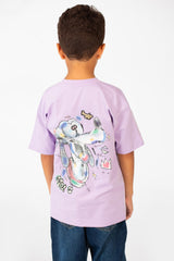 Boy's Oversized Crew Neck Front And Back Print Half Sleeves T-shirt