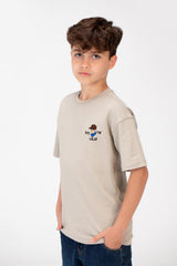 Boy's Oversized Printed Crew Neck T-Shirt