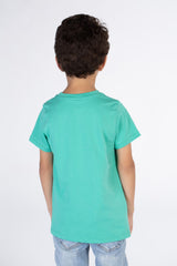 Boys Round T-shirt printed circle at the Neack and a bear at the bottom