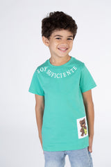 Boys Round T-shirt printed circle at the Neack and a bear at the bottom