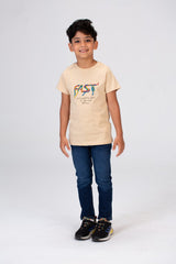 تي شيرت للأولاد بأكمام قصيرة وطباعة سريعة على الأمام والخلف