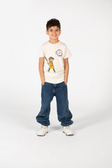 Boy's Crew Neck Text Tomato Print T-Shirt