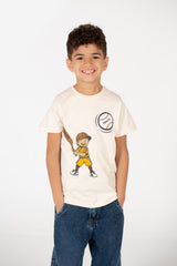 Boy's Crew Neck Text Tomato Print T-Shirt