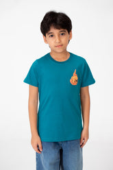 تي شيرت مطبوع برقبة دائرية للأولاد