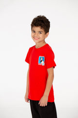 Boy’s Graphic Print Crew Neck Half Sleeve T-Shirt